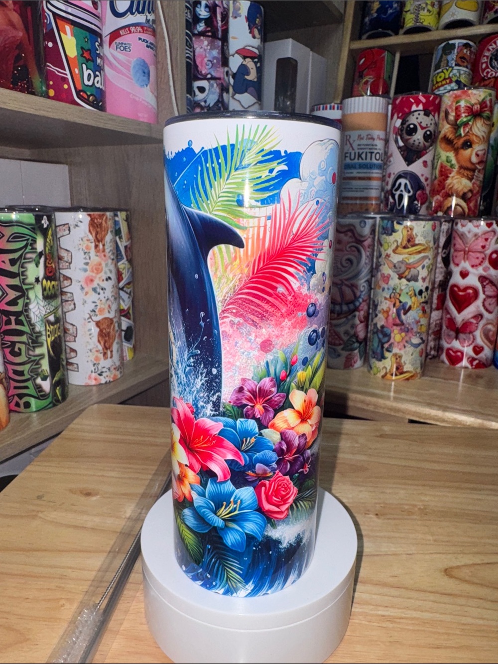 20oz Dolphins Tumbler - Picture 3 of 5